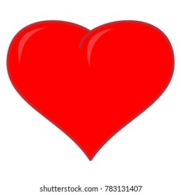 Red heart sign. Mark of decoration for love. Beautiful colorful icon isolated on white background. Lovely symbol. Image of romance. Logo for romantic holiday, celebration. Stock vector illustration