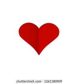 Red heart sign with shadow