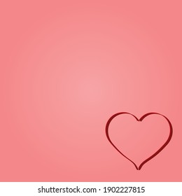 red heart silhouette on pink background