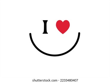 RED HEART smile hand drawn design