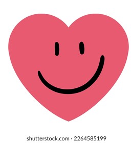 
Red heart with smiling face