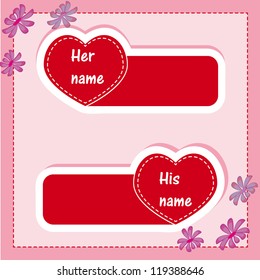 red heart space for name