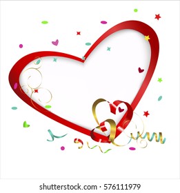 red heart with space for text