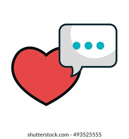 red heart and speech bubble