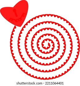 red heart spiral shape beautiful design decorating wallpaper