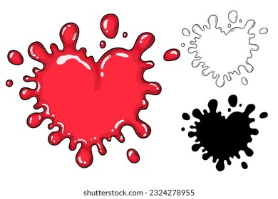 red heart splash vector illustration