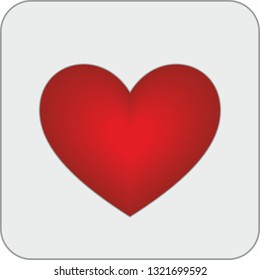 Red heart in square with rounded corners on white background icon