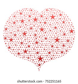 Red heart from the stars. Color vector image isolated on white background.
