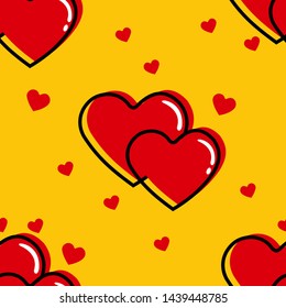 red heart symbol background design, seamless pattern, vector design
