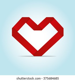 Red Heart symbol blue background
