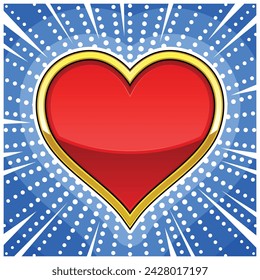 Red Heart Symbol Cartoon Vector Pop Art