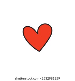 red heart symbol isolated on white background