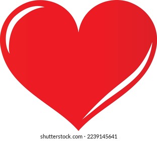 red heart symbol with light reflection