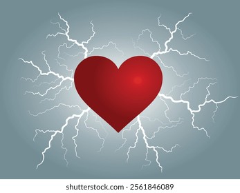 The red heart symbol with lightning bolt.