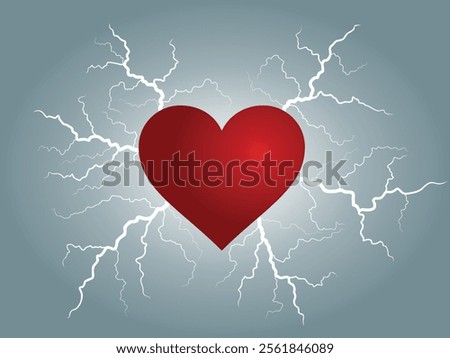 The red heart symbol with lightning bolt.
