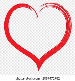 Red heart - symbol of lovers, flat doodle cartoon vector. Mother's Day is an icon for the holiday.