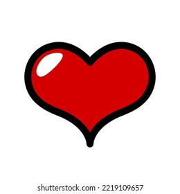 Red Heart Symbol or Sign. Vector image.