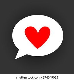 Red Heart Symbol Speech Bubble