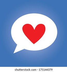 red heart Symbol Speech Bubble 