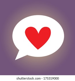 red heart Symbol Speech Bubble 