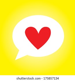 red heart Symbol Speech Bubble  