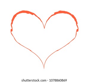 Red Heart Symbol, Valentine's Day - Vector Illustration