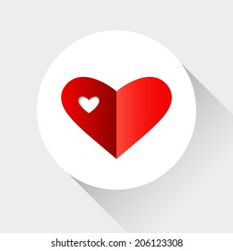 Red Heart symbol, vector illustration