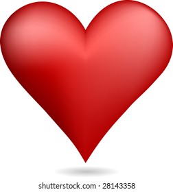 Red heart symbol. Vector illustration.