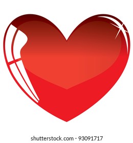 Red heart symbol. Vector illustration