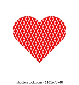 Red heart symbol vector on white background.