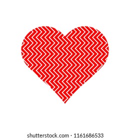 Red heart symbol vector on white background.