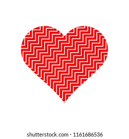 Red heart symbol vector on white background.