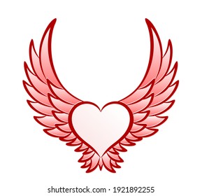 The Red heart symbol with wings.