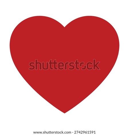 Red heart symbolizes love and affection on a clean white background