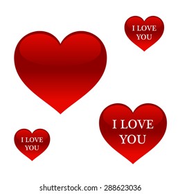 Red heart with text. Caption: I love you.