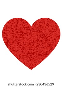 red heart texture icon on white background