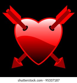 red heart with two arrows