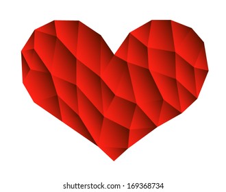 Red heart valentine card vector
