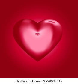 Red heart. Valentine Day concept. Valentines Day heart for premium vector red greeting card background. Vector illustration 