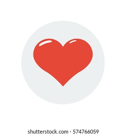 red heart valentine day flat icon. Vector illustration
