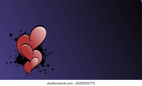 red heart valentine day postal card background in vector format