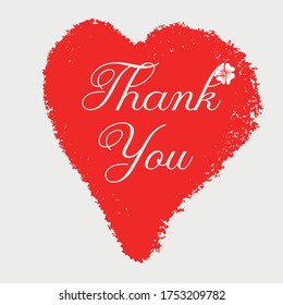 red heart, valentine, greeting card, thank you, valentines day, mother's day, father's day, holiday, recognition, love. Trend Vector Illustration