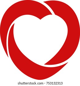 Red Heart Valentine Love Logo Vector