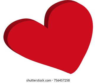 Red Heart  Valentine Love Logo Vector