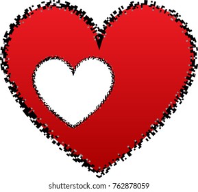 Red Heart Valentine Love Logo Vetor