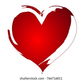 Red Heart Valentine Love Logo Vector