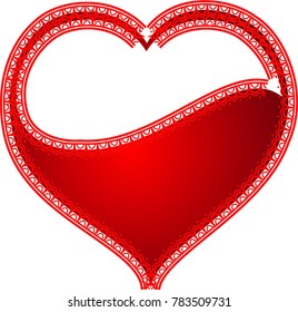 Red heart Valentine Love Logo Vector