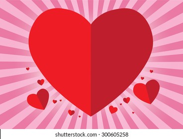 Red of heart valentine vector.