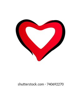 red heart valentine vector