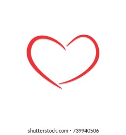 Red heart valentine vector image
